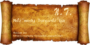 Némedy Tonuzóba névjegykártya